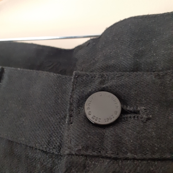1200cad RALPH LAUREN Black Label Black Gold detail jeans Straight Leg/cotton 31w - Picture 5 of 10
